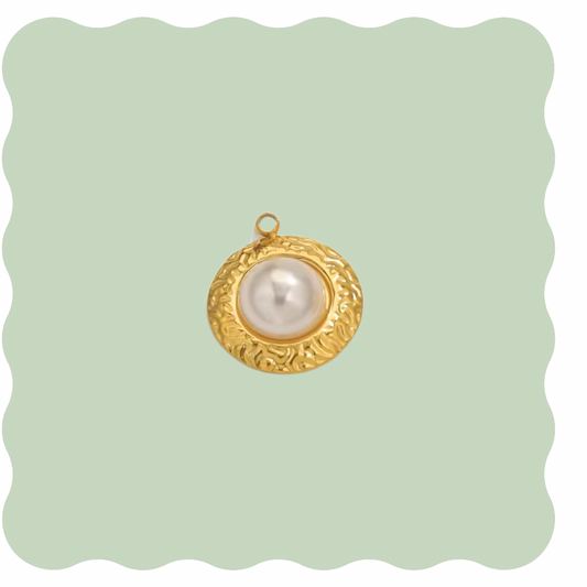 Pearl Plate Charm
