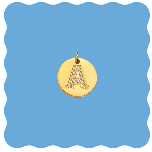 Pavè Round Initial Charm