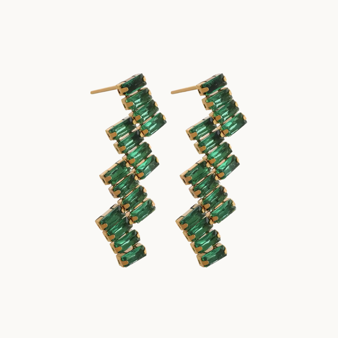 Emerald Baguette Earrings