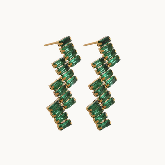 Emerald Baguette Earrings