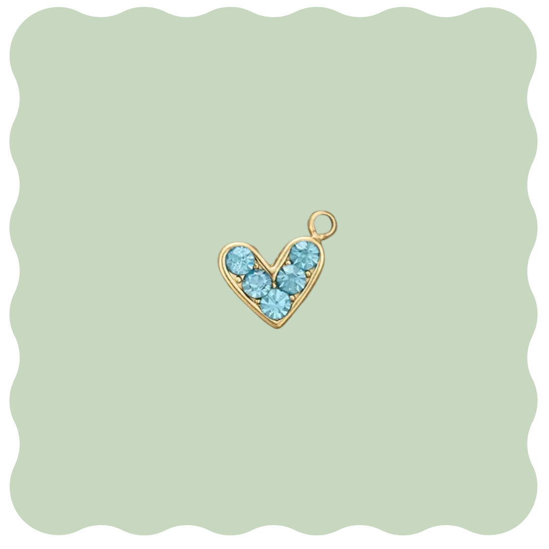 Tiny Stud Heart Blue