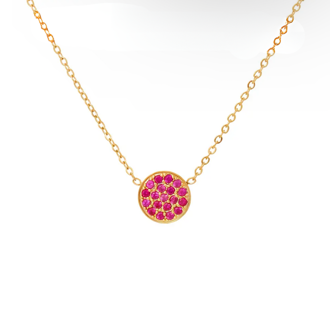 Birthstone Sphere Pendant July Ruby Rose