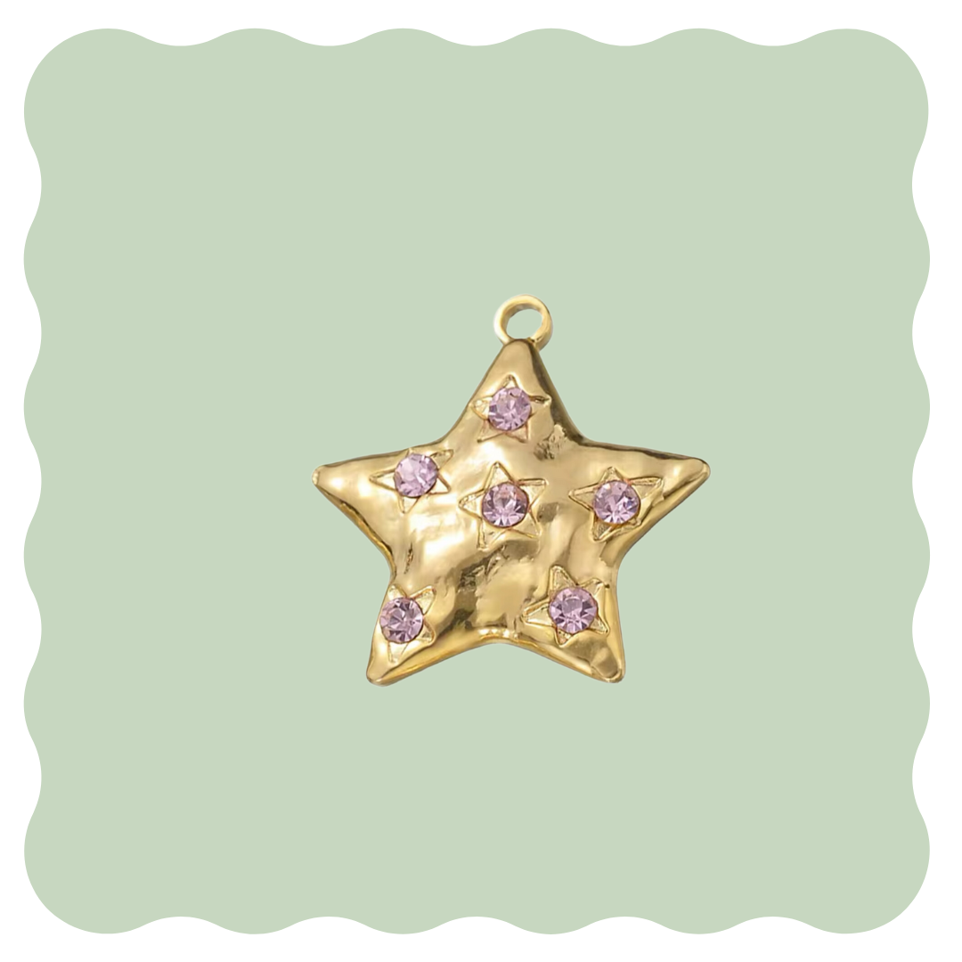 Star Pink Pendant Charm