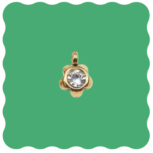 Gold Flower Diamond Stud