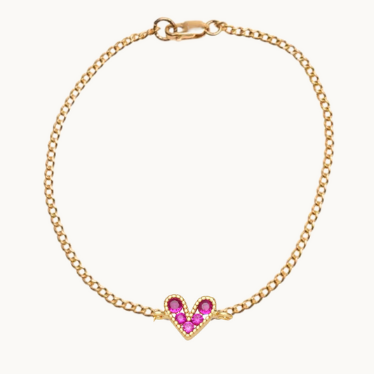 Mini Hot Pink Heart Bracelet