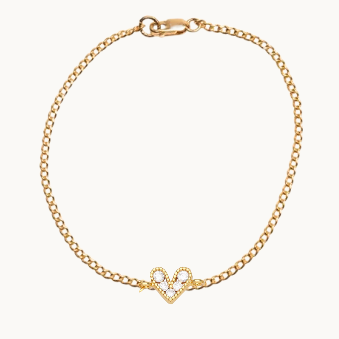 Mini White Heart Bracelet