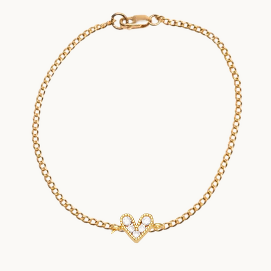 Mini White Heart Bracelet