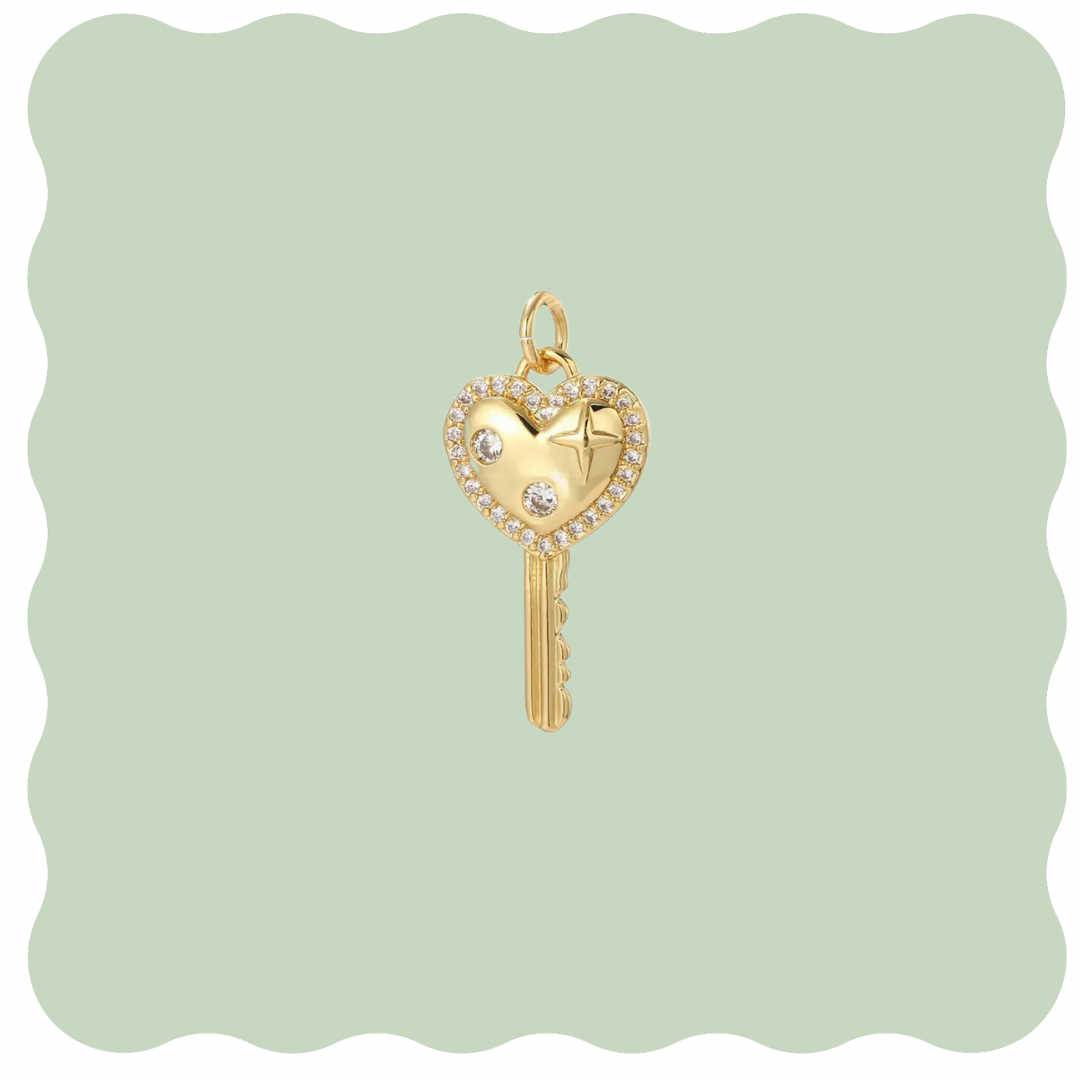 Heart Key Charm