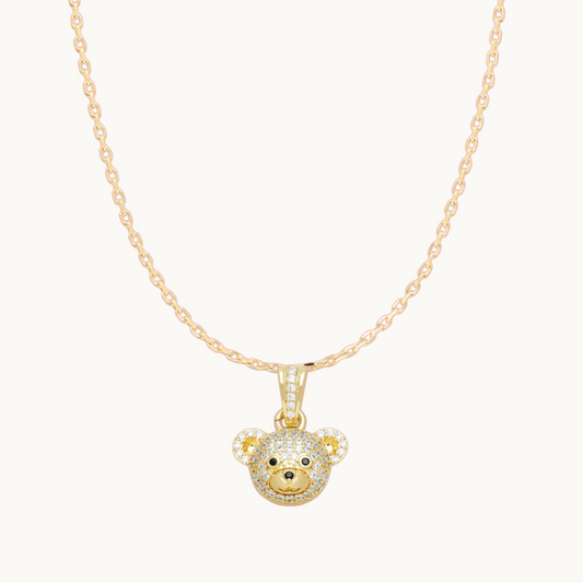 Cute Pavè Bear Necklace