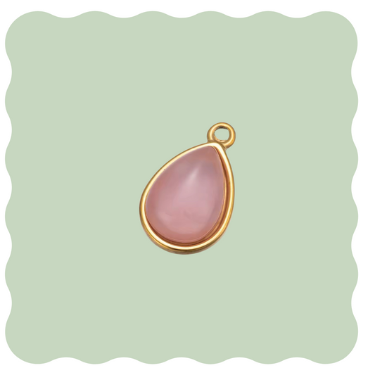 Pink Oval Stone Charm