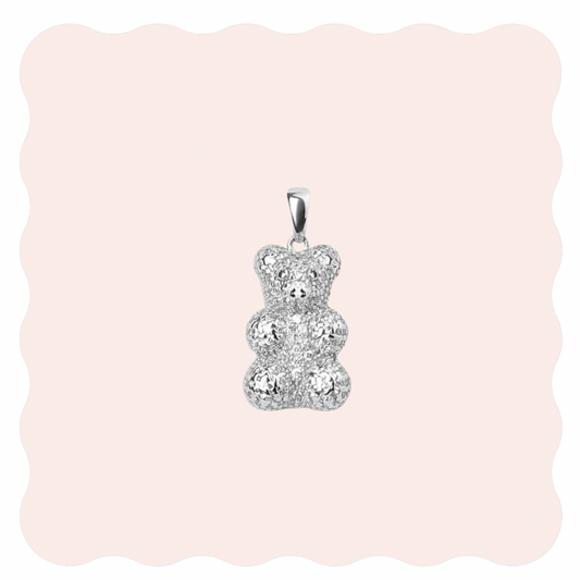 Pavè Silver Bear Charm