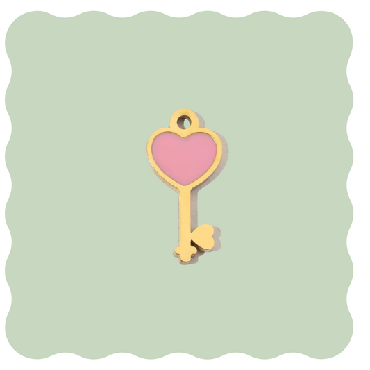 Pink Key Charm