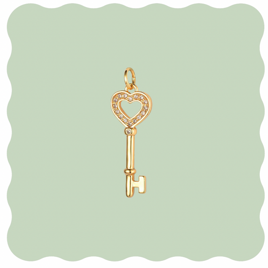 Heart Key Charm