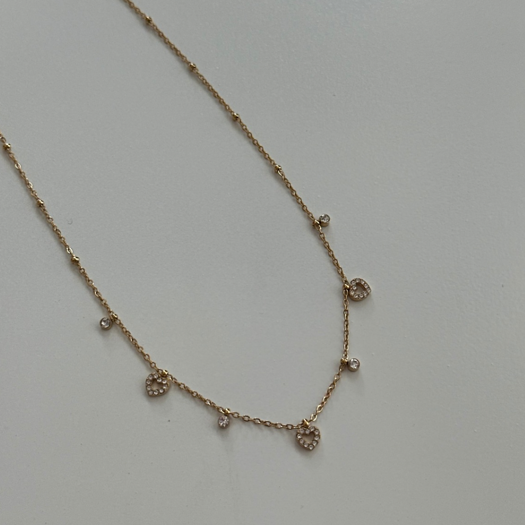 Heart Charm Pavè Necklace