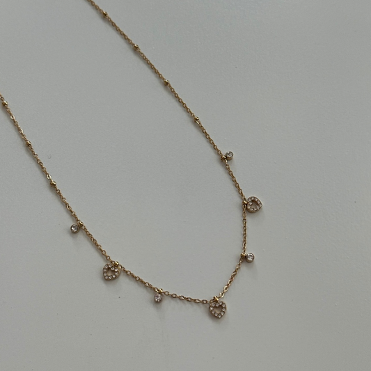 Heart Charm Pavè Necklace