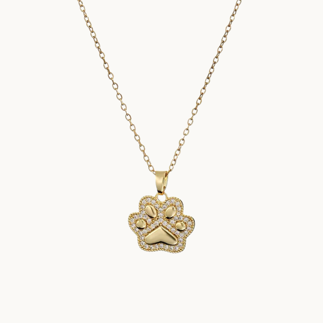 Pet Paw Pavè Necklace