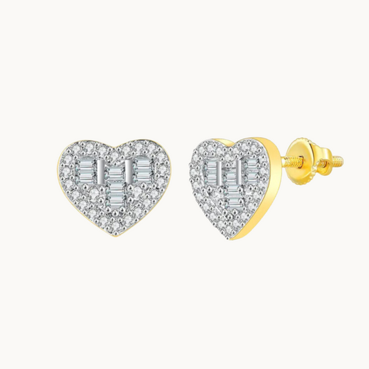 Pave Heart Studs