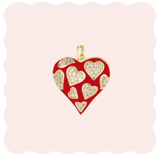 RED Heart Charm