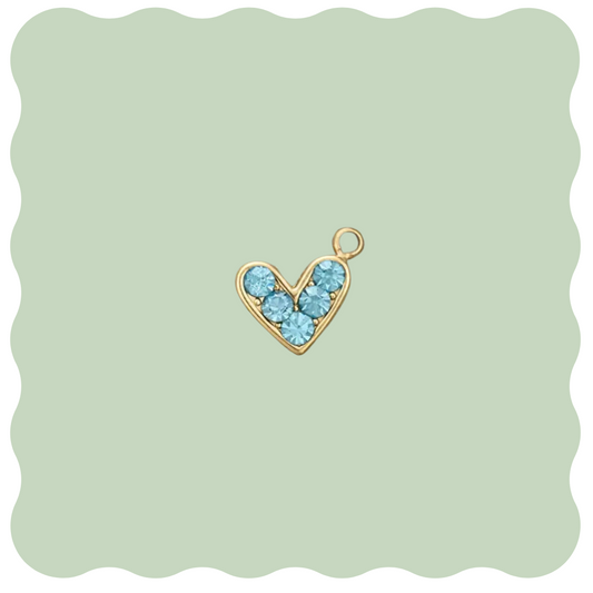 Tiny Stud Heart Blue