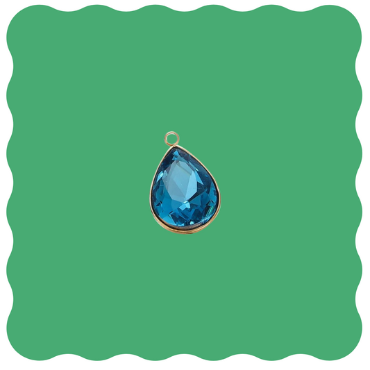 Blue Tear Drop Charm