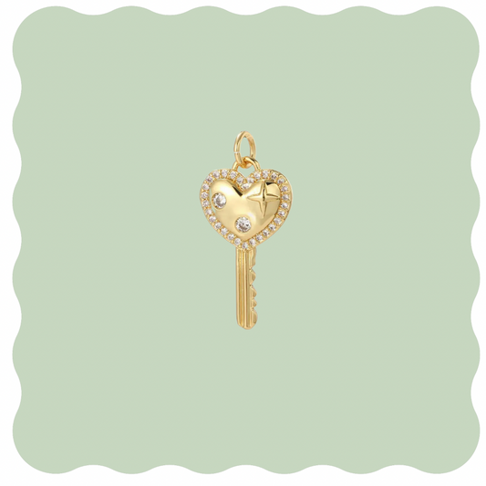 Heart Key Charm