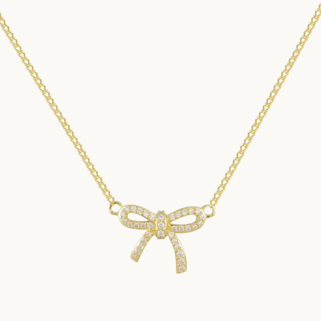 Pavé Bow Necklace