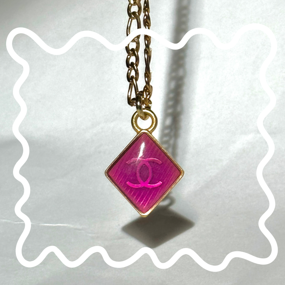 Pink Enamel Jolie Necklace